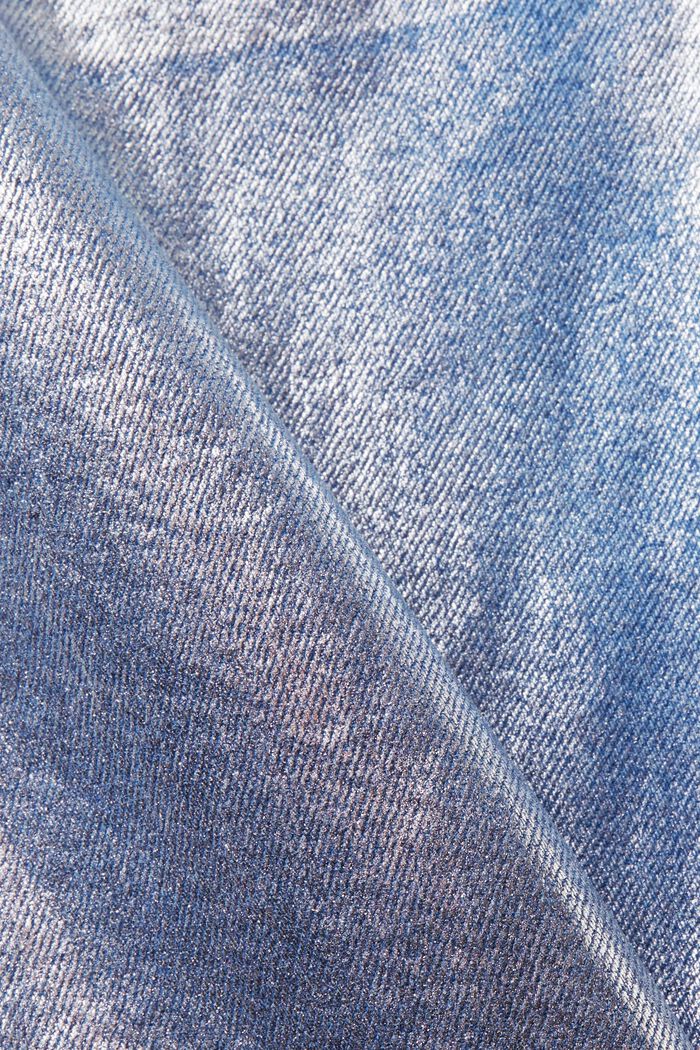 Coated Metallic Straight Jeans, GREY RINSE, detail image number 5
