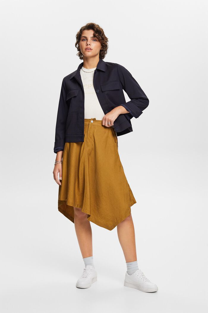Midi skirt with a handkerchief hem, TOFFEE, detail image number 1