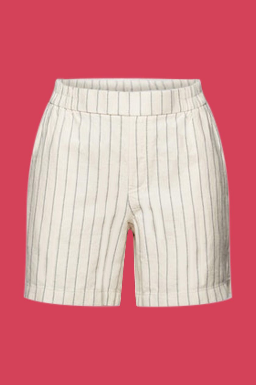Linen Cotton Striped Shorts