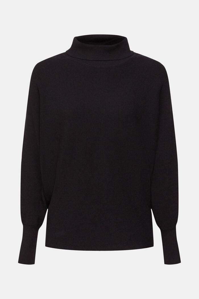Batwing jumper with polo neck, BLACK, detail image number 2