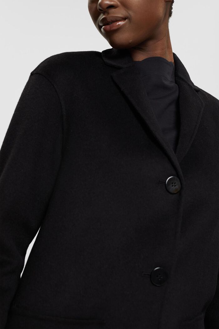 Recycled wool blend coat, BLACK, detail image number 0