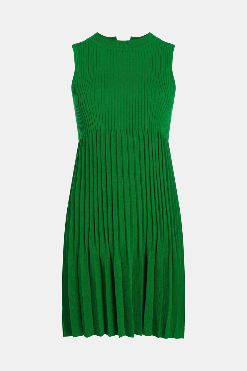 Pleated fit and flare dress