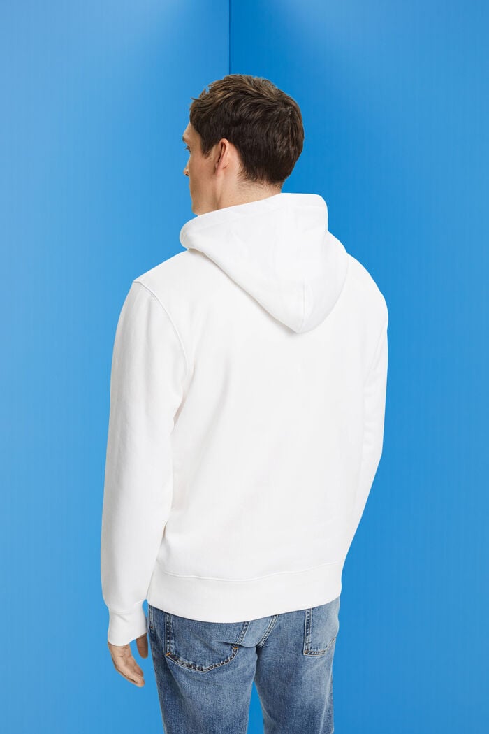 Logo Hooded Cotton Sweatshirt, WHITE, detail image number 3