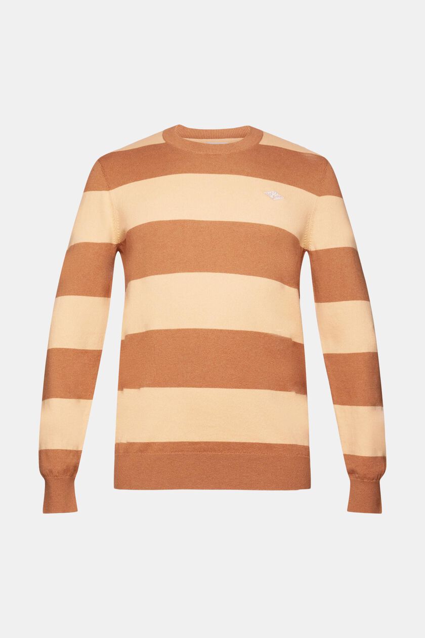 Striped knit jumper with cashmere