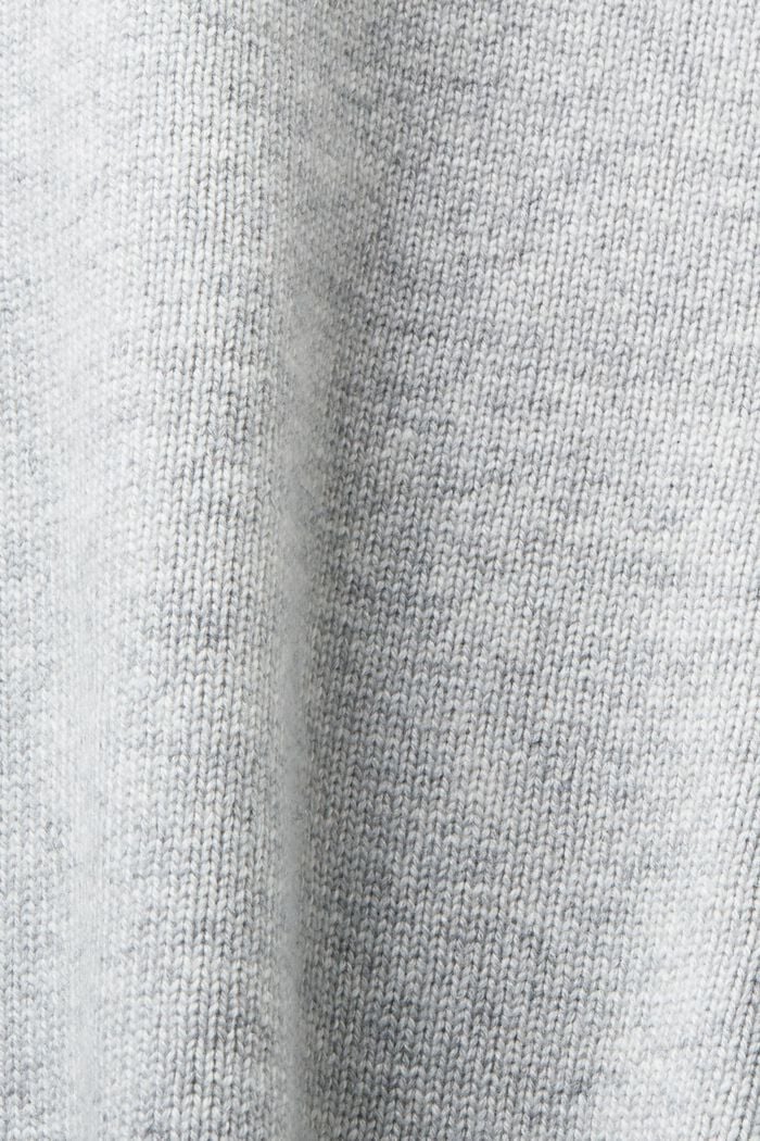 Wool Blend Hooded Sweater, LIGHT GREY, detail image number 4