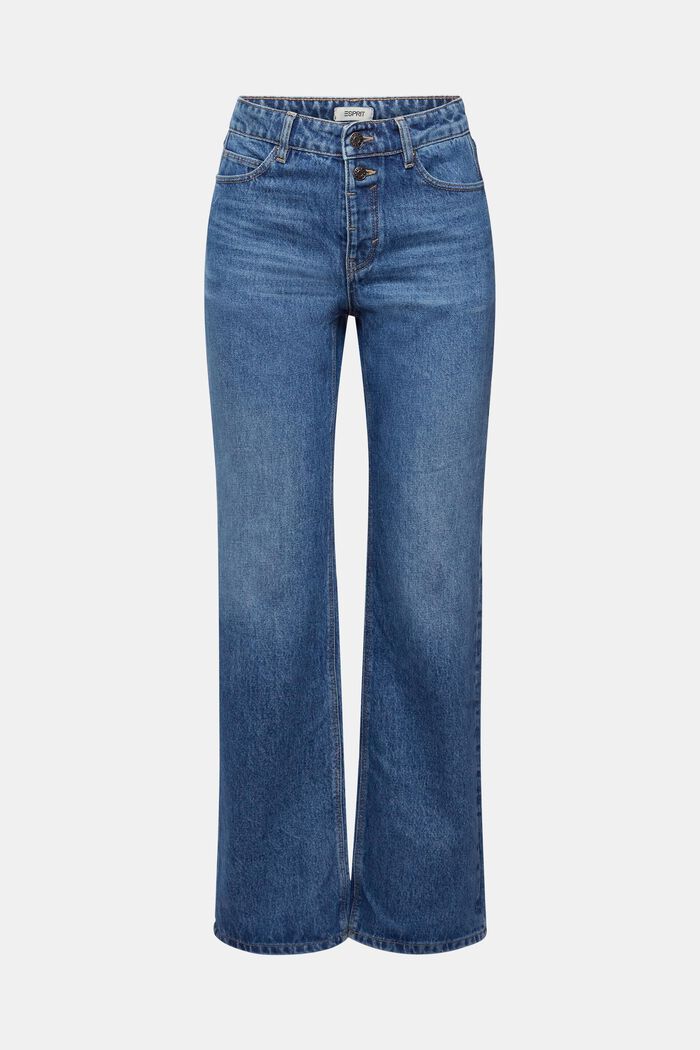 Mid-rise cropped flared stretch jeans, BLUE MEDIUM WASHED, detail image number 2