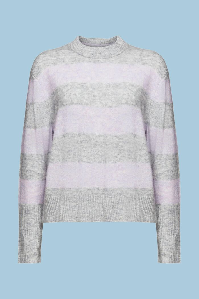 Rib-Knit Crewneck Sweater, LIGHT GREY 3, detail image number 6