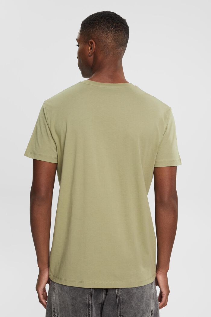 T-shirt with chest print, LIGHT KHAKI, detail image number 3