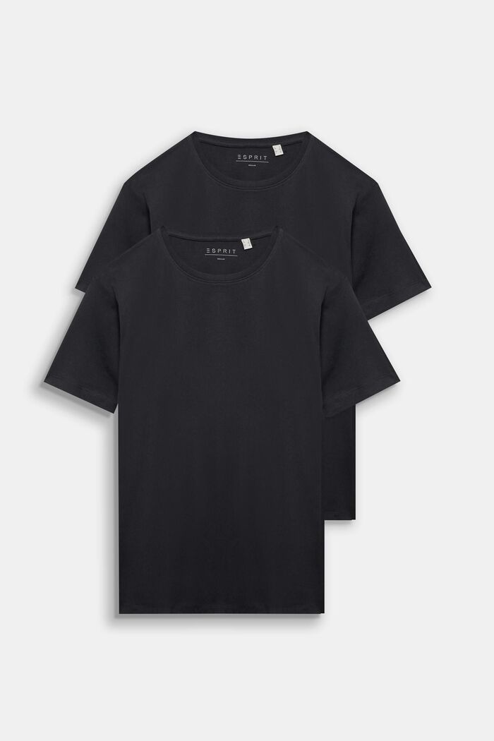 Two-pack crewneck cotton t-shirts, BLACK, detail image number 6