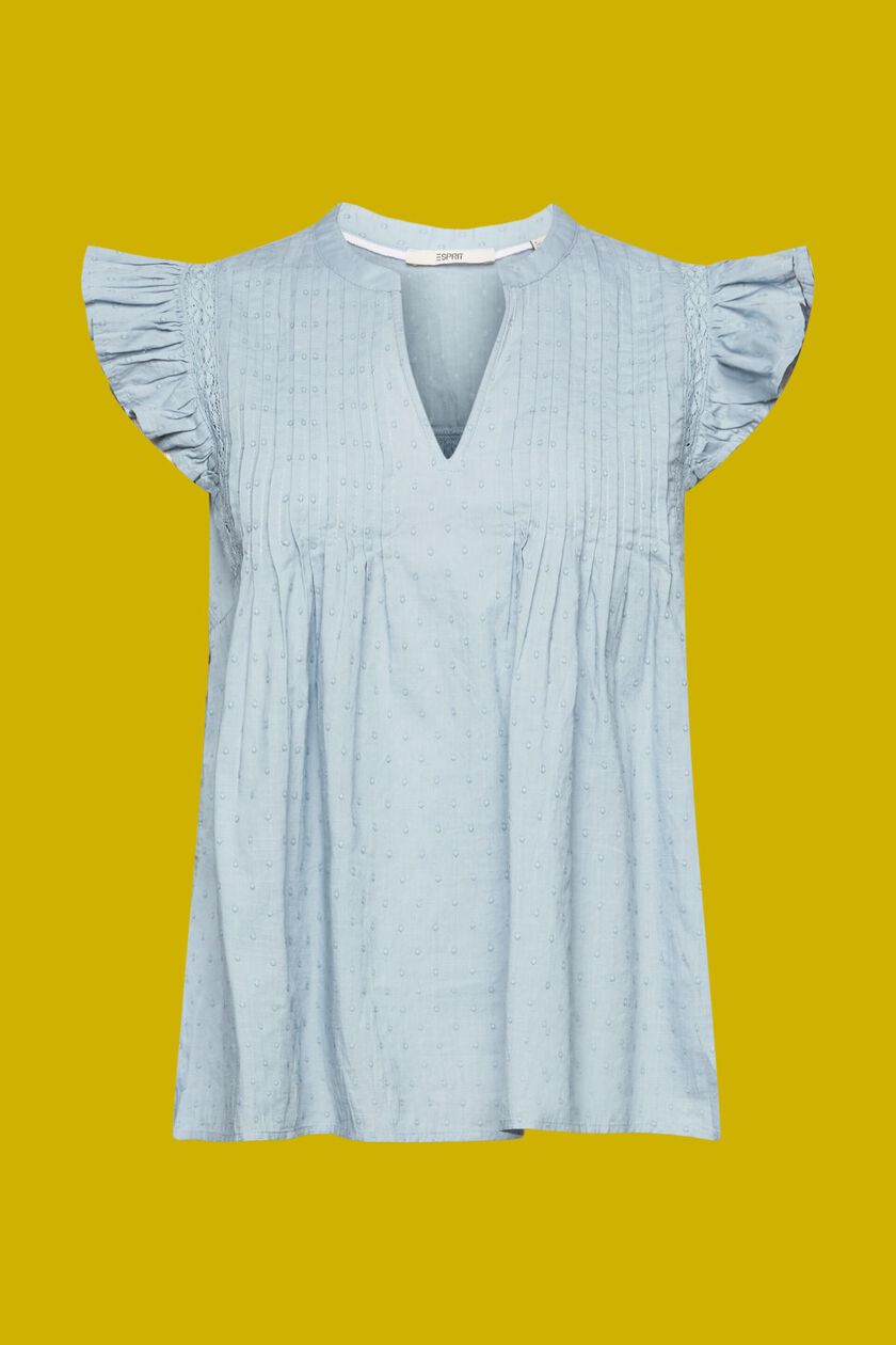 Swiss dot sleeveless blouse, 100% cotton