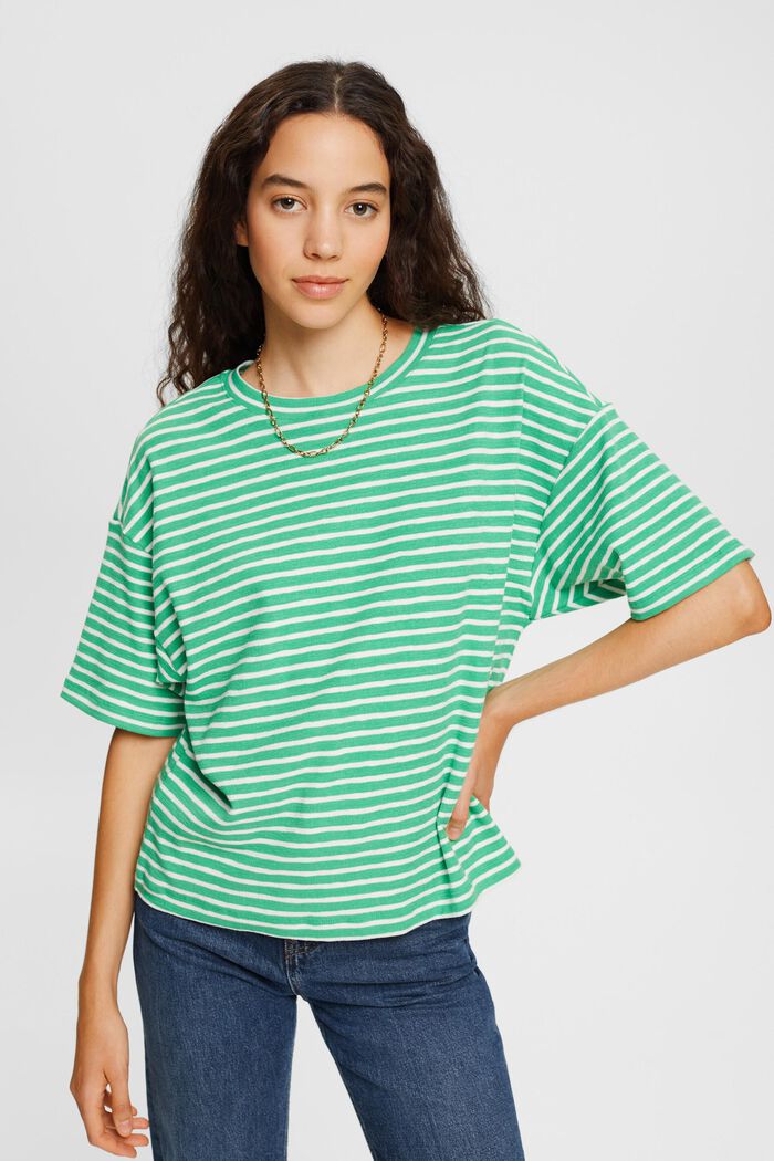 striped T-shirt, GREEN, detail image number 0