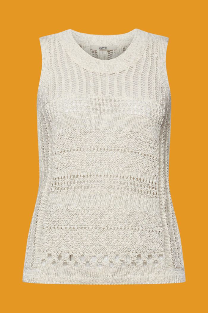 Mouline sleeveless jumper, cotton blend, ICE 4, detail image number 6