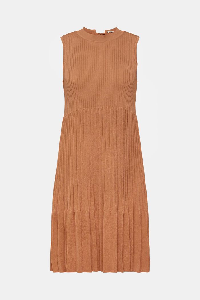 Pleated fit and flare dress, BROWN, detail image number 2