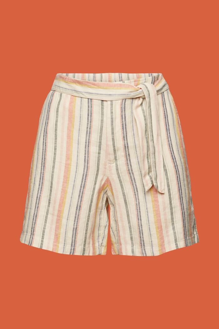 Striped shorts, linen blend, SAND 3, detail image number 6