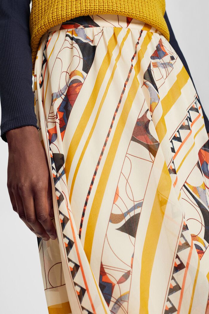 Patterned midi skirt, CREAM BEIGE, detail image number 0