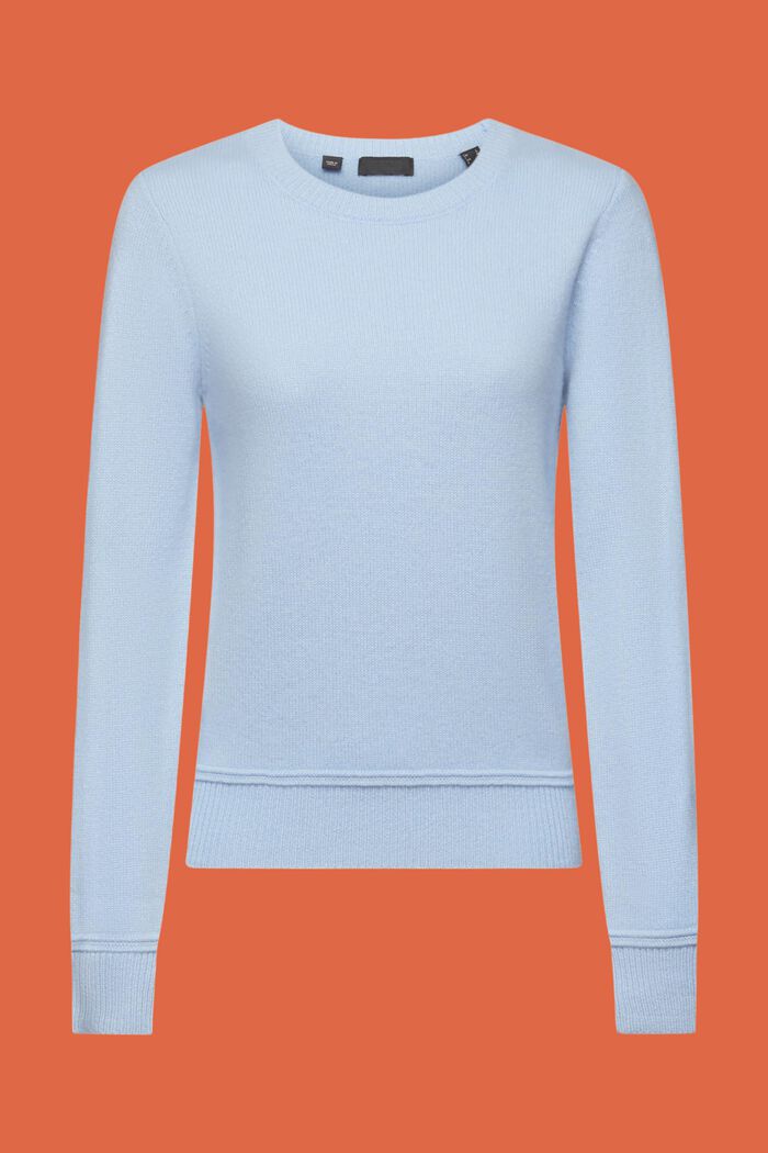 Cashmere Crewneck Sweater, LIGHT BLUE, detail image number 6