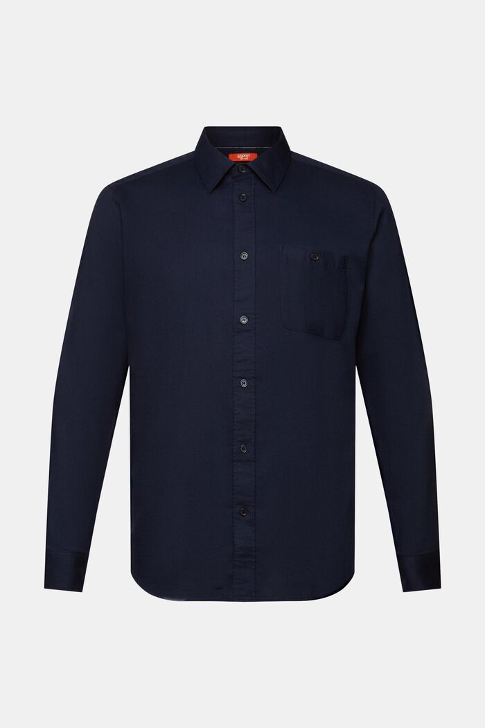 Textured slim fit shirt, 100% cotton, NAVY, detail image number 5
