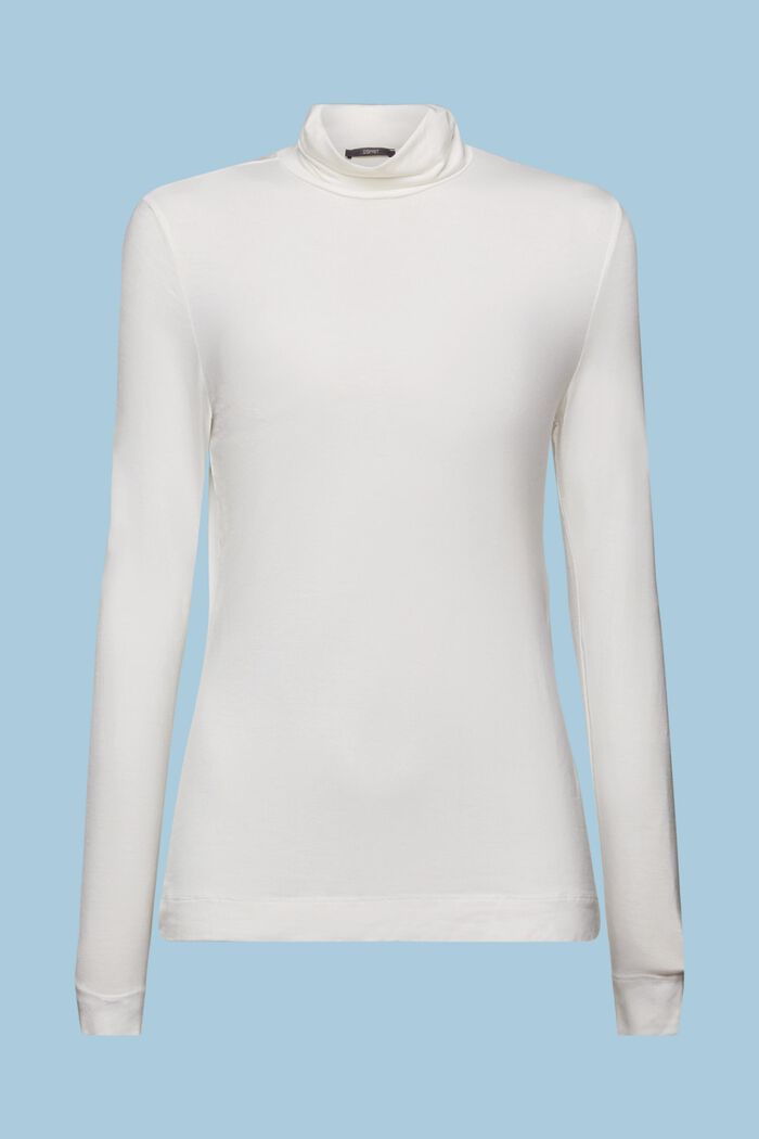 Roll Neck Longsleeve Top, TENCEL™, OFF WHITE, detail image number 6