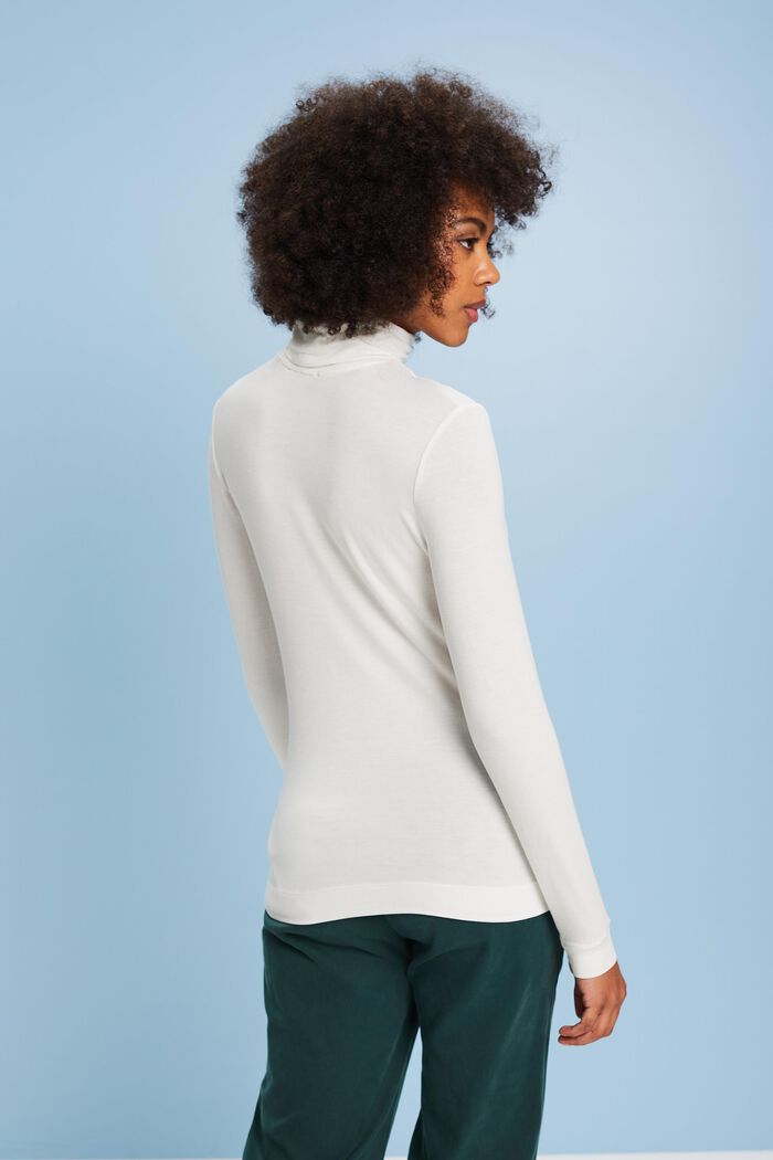 Roll Neck Longsleeve Top, TENCEL™, OFF WHITE, detail image number 2