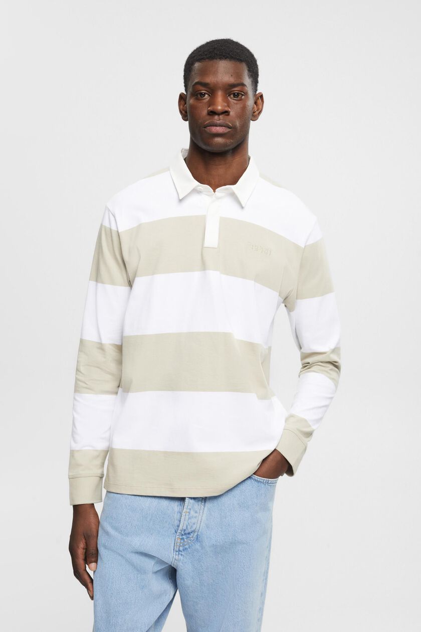 Long-sleeved polo shirt with stripes