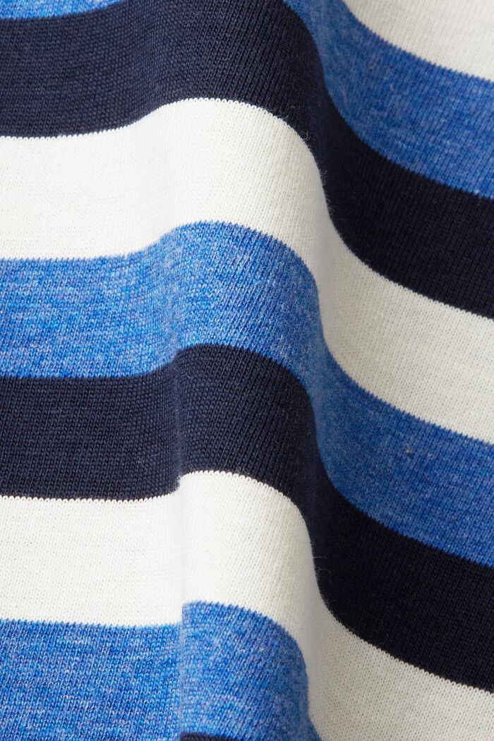 Striped Cotton Jersey T-Shirt, NAVY, detail image number 4