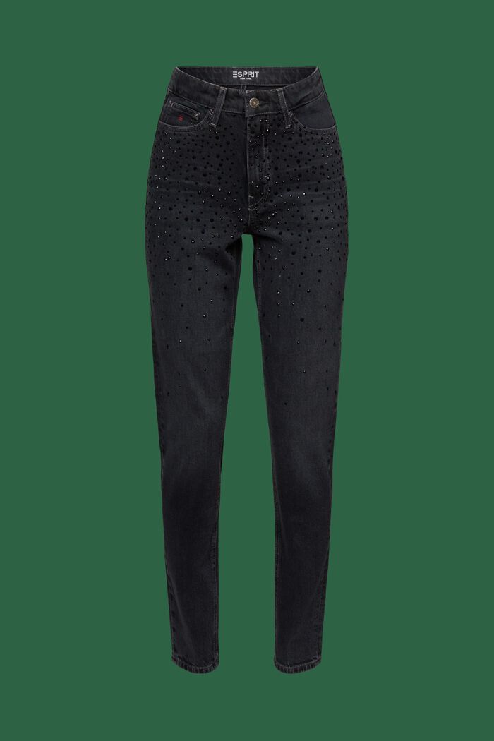 Embellished Retro Classic Jeans, BLACK DARK WASHED, detail image number 8