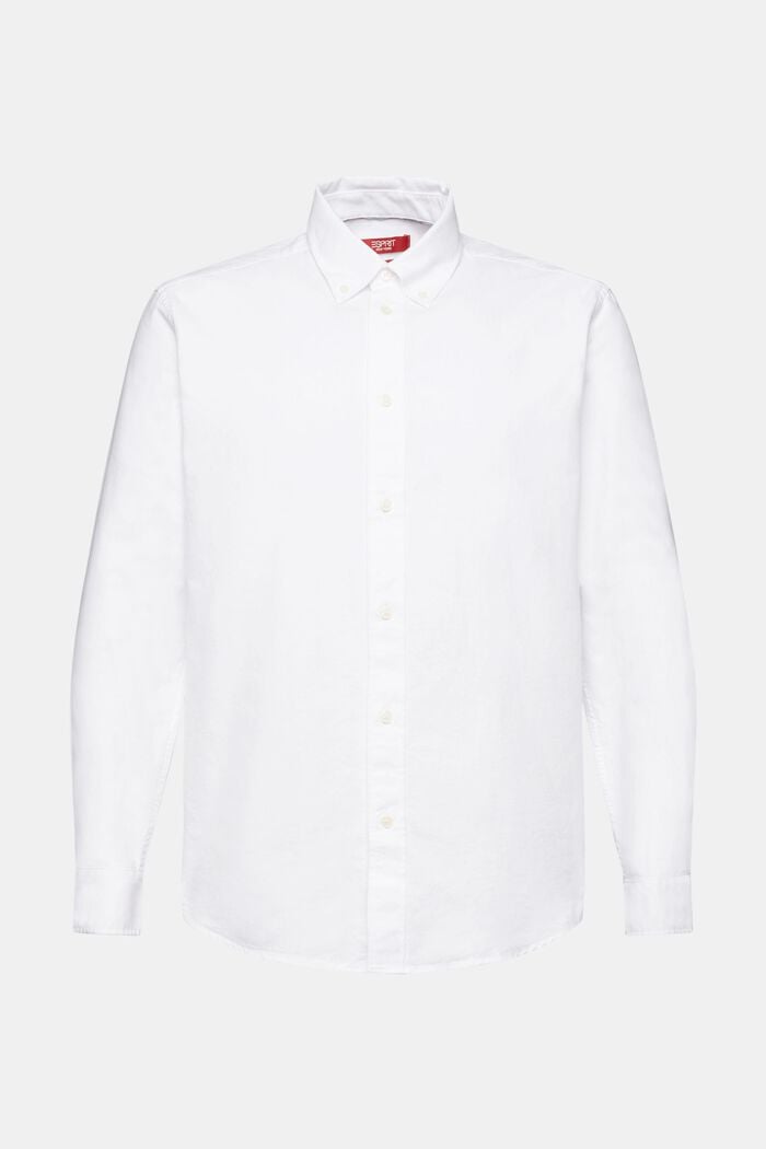 Cotton-Poplin Button Down Shirt, WHITE, detail image number 6