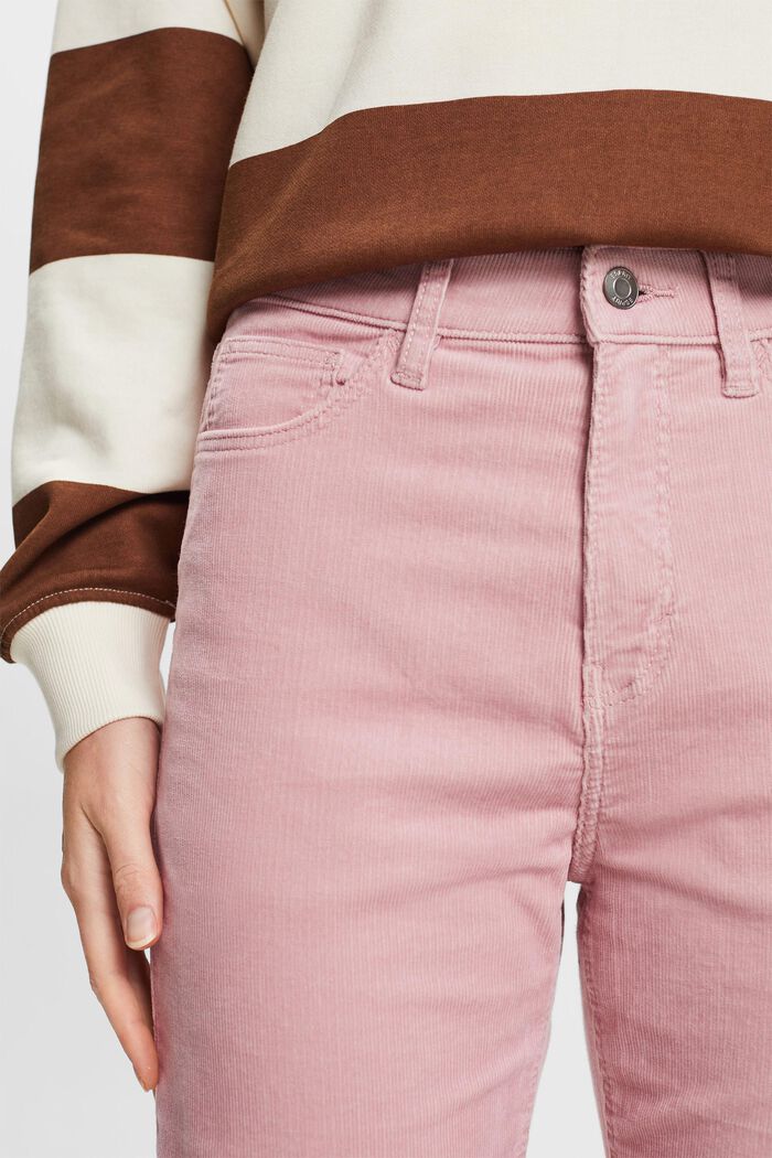 High-Rise Straight Fit Corduroy Trousers, OLD PINK, detail image number 2