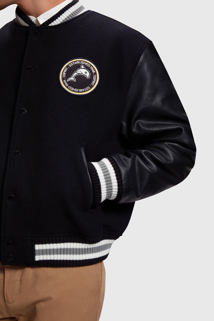 Varsity jacket, BLACK, detail image number 2