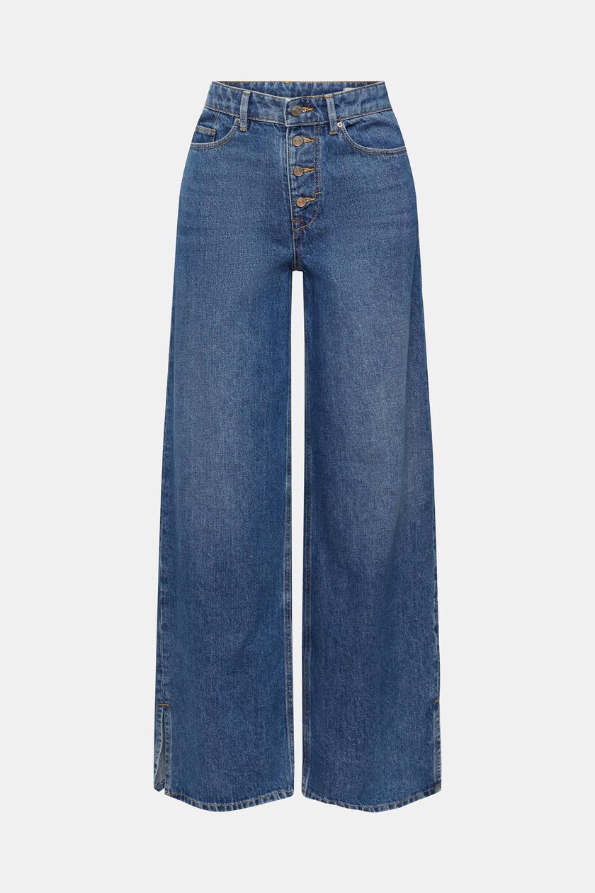 Mid-rise wide leg jeans