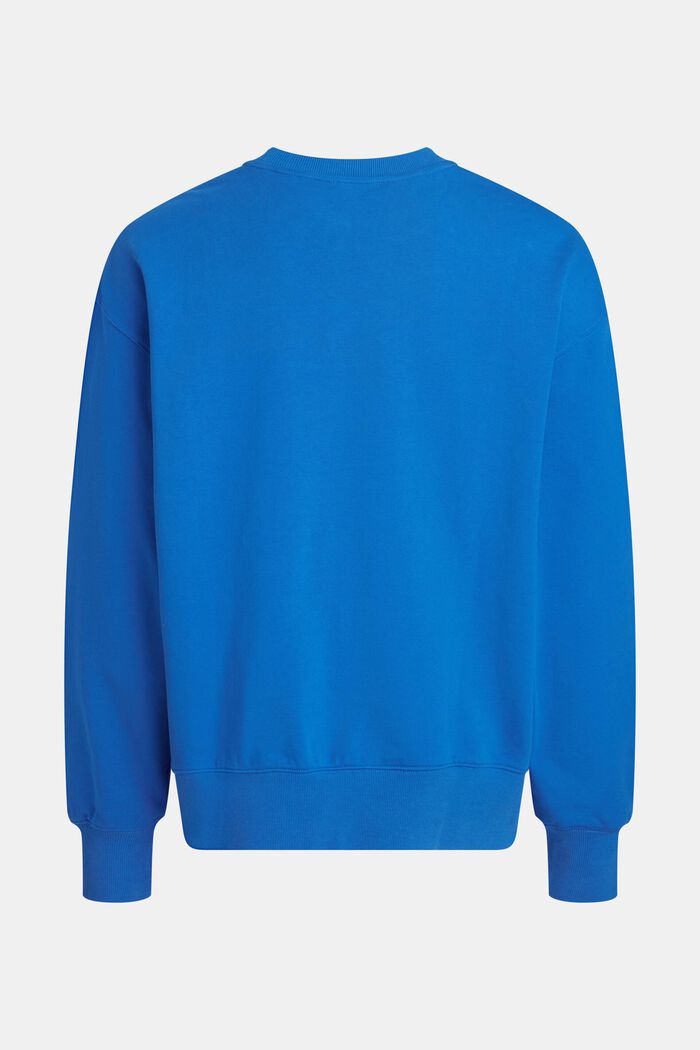 Flocked logo applique sweatshirt, BRIGHT BLUE, detail image number 4