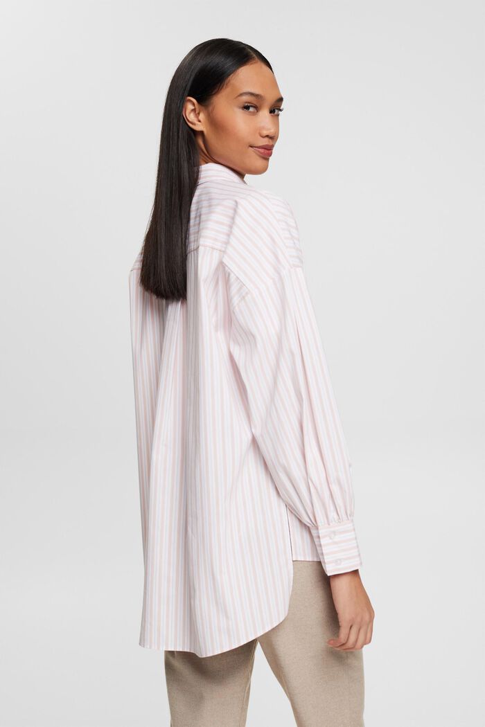 Striped oversized high low blouse, WHITE, detail image number 3